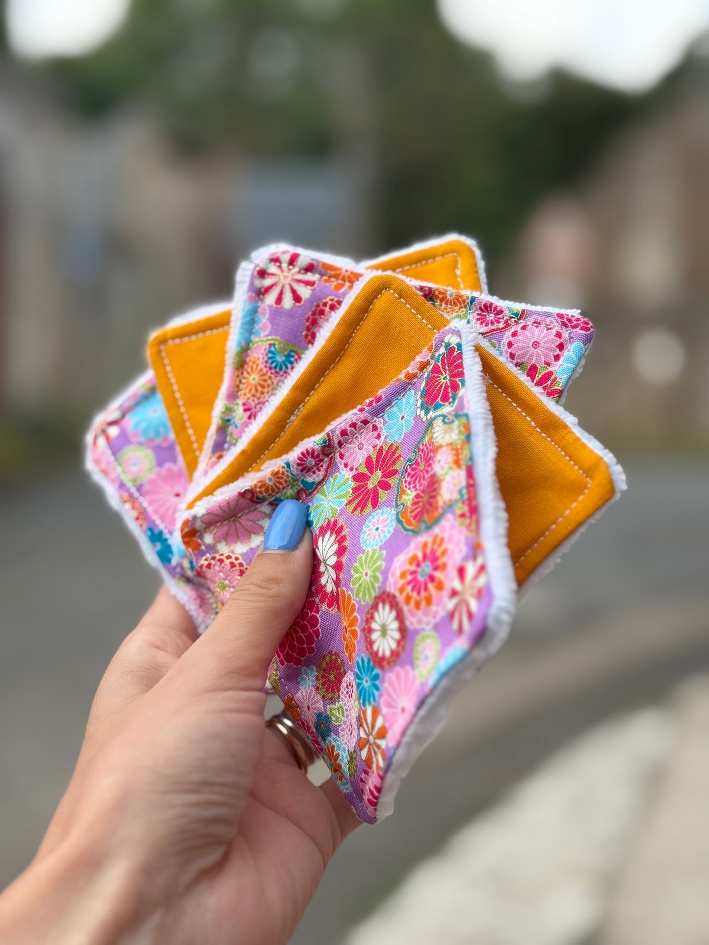 Neceser flores de Japón y 5 algodones reutilizables