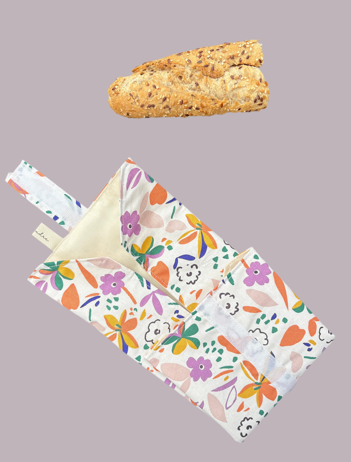 Funda bocadillo flores