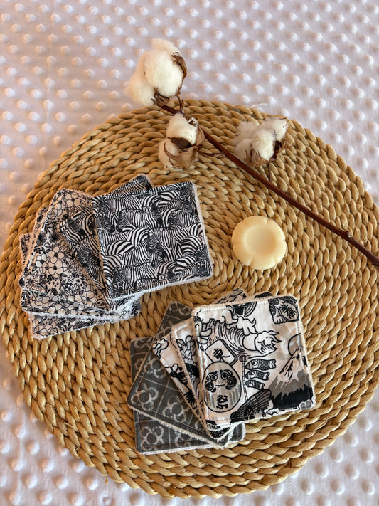 Set algodones blanco y negro