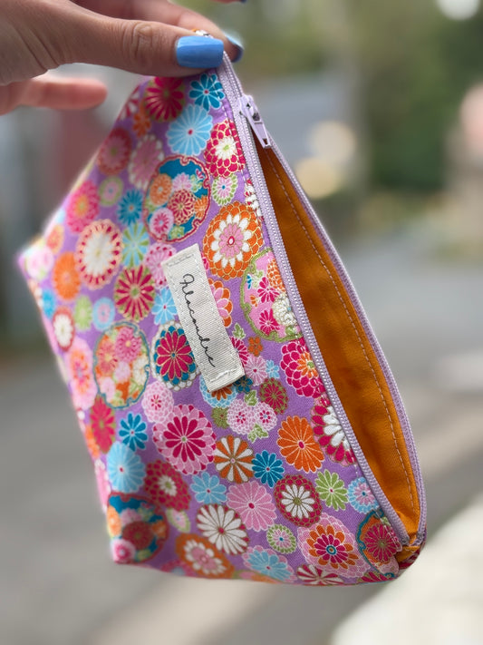 Neceser flores de Japón y 5 algodones reutilizables