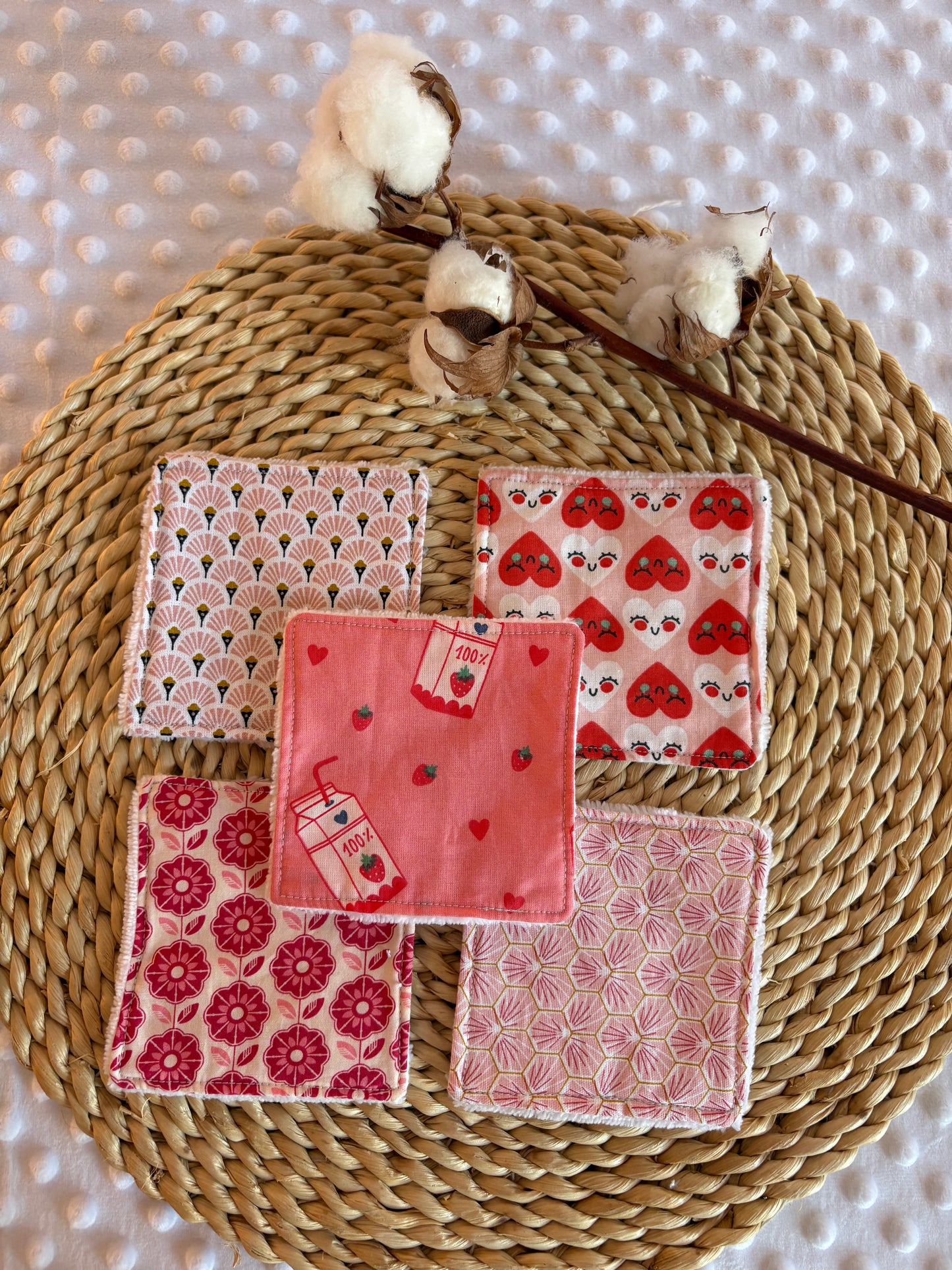 Set algodones rosa azules