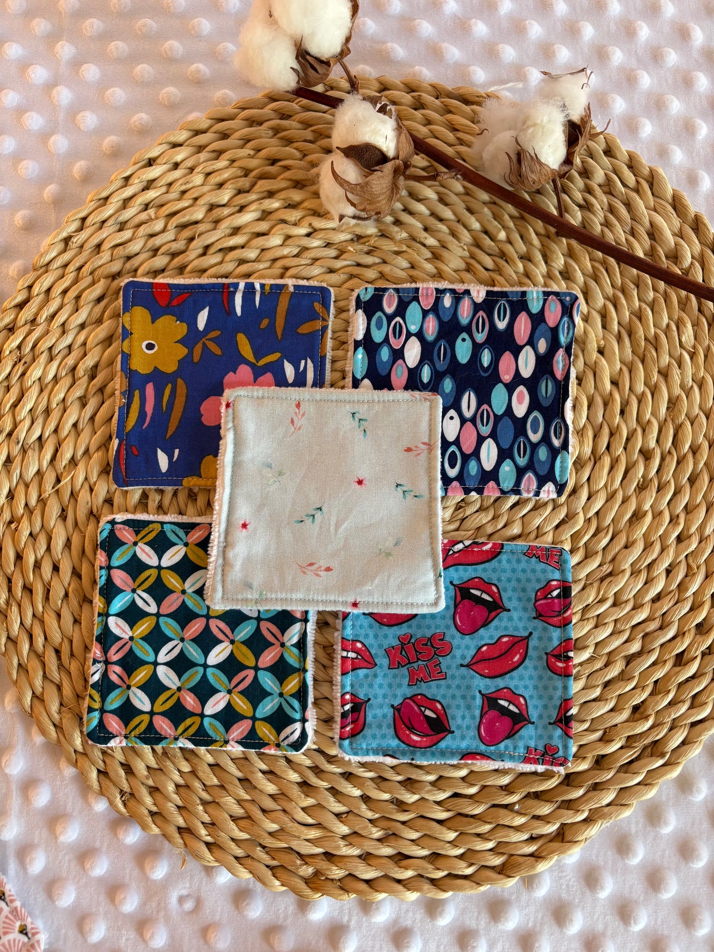 Set algodones rosa azules