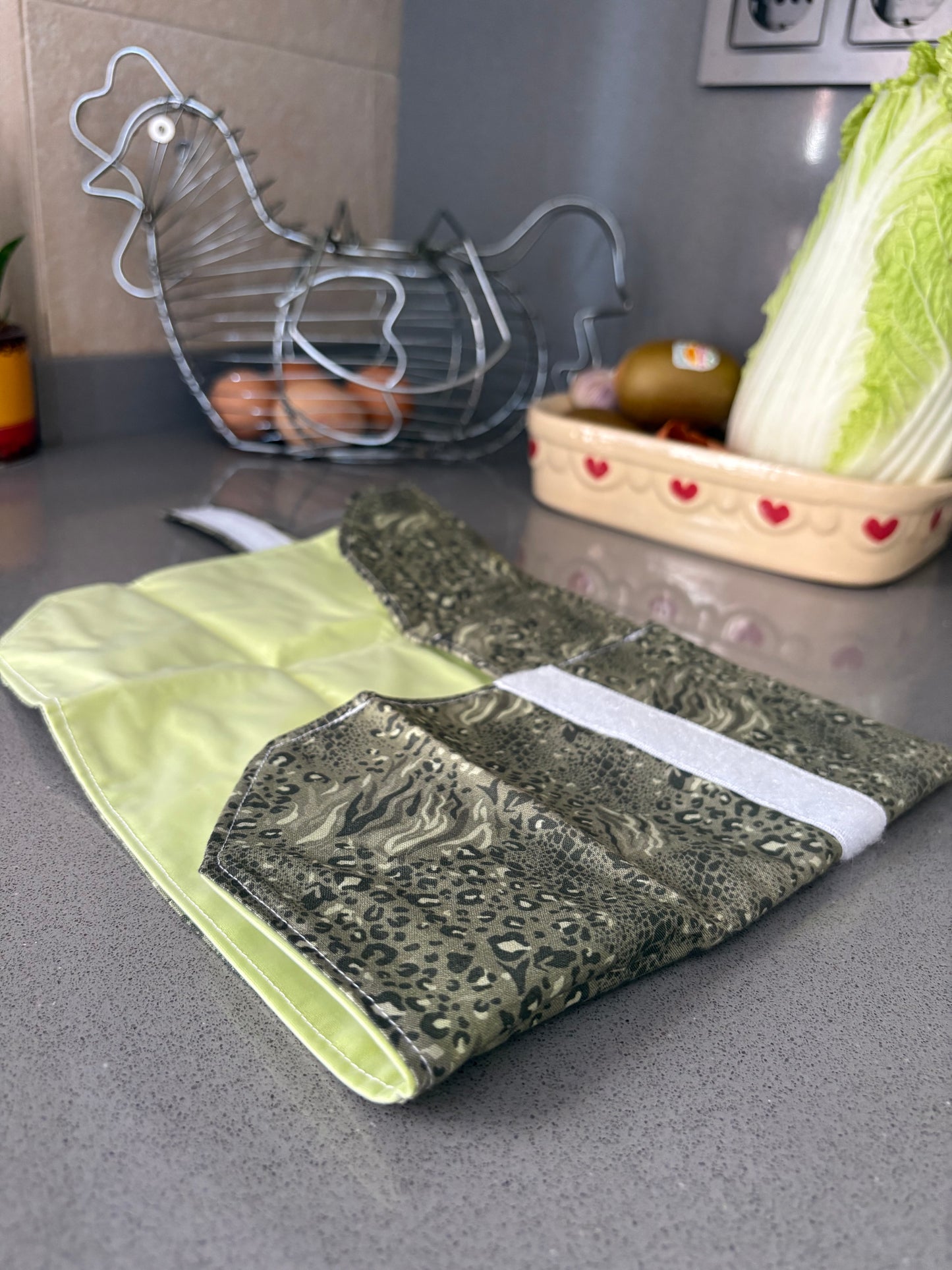 Funda bocadillo cebra verde