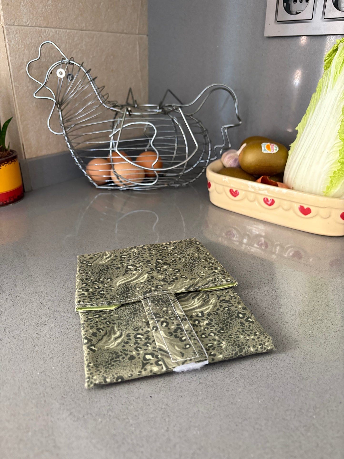 Funda bocadillo cebra verde